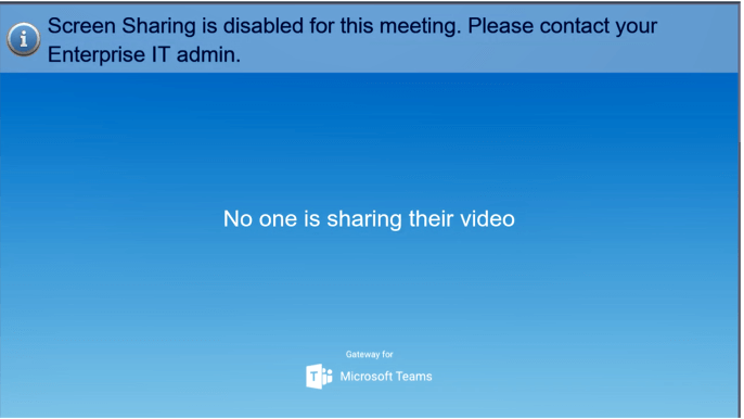 Disable Content Sharing on VTC